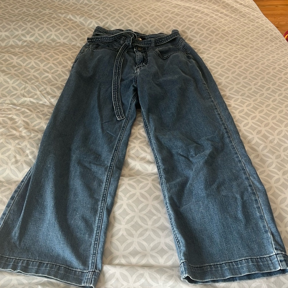 Silver jeans belted crop